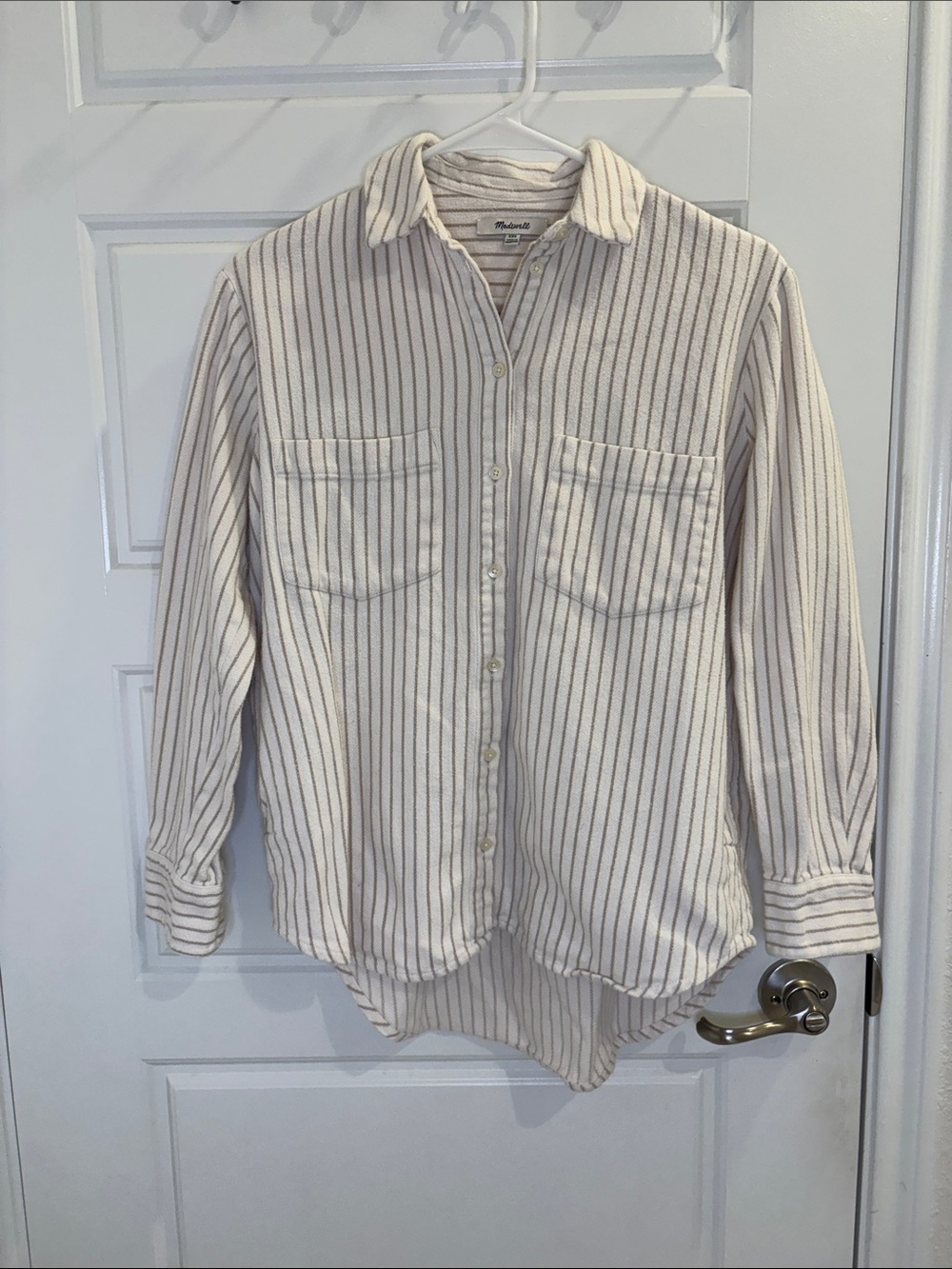 Madewell Striped Flannel Button Down Shirt XXS 100% Cotton Oversized